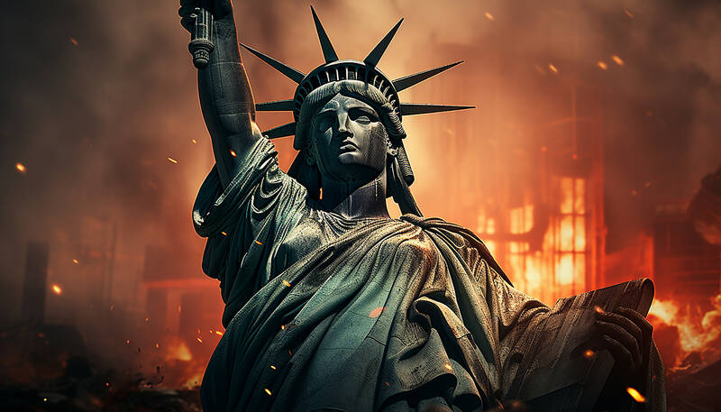 Burning Statue of Liberty